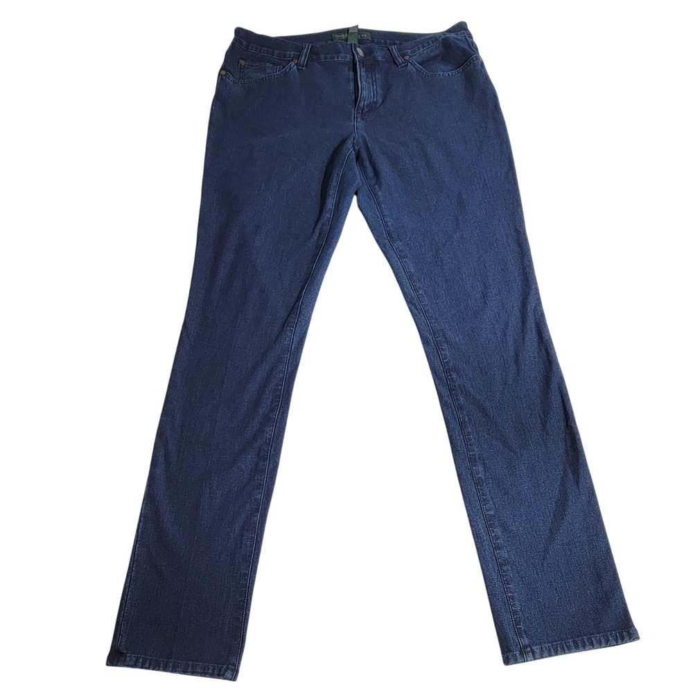 Lauren Jeans Co Ralph Lauren Womens 8 Dark Wash Straight Leg Stretch Denim Jeans